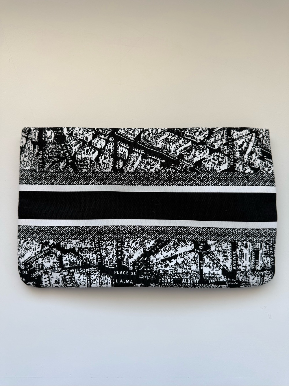 Dior Black and White Logo Canvas Pouch - Picture 2 of 5